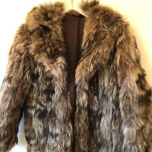 Vintage Fur Jacket Dark Brown Real